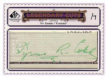2009 SP Legendary Cuts - Legendary Cut Signatures #LC-80 Ty Cobb Front