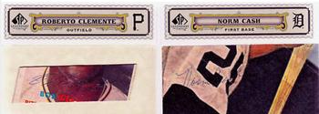 2009 SP Legendary Cuts - Legendary Cut Signatures Dual #DC-CC Norm Cash / Roberto Clemente Front