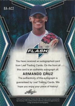 2020 Leaf Flash #BA-AC2 Armando Cruz Back