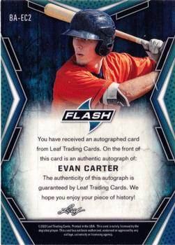 2020 Leaf Flash #BA-EC2 Evan Carter Back