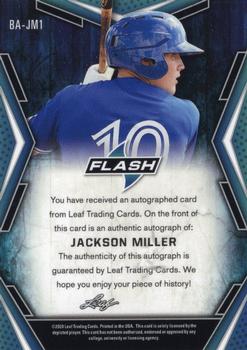 2020 Leaf Flash #BA-JM1 Jackson Miller Back