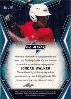 2020 Leaf Flash #BA-JW1 Jordan Walker Back