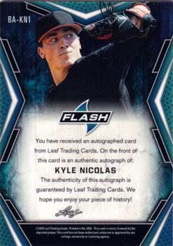 2020 Leaf Flash #BA-KN1 Kyle Nicolas Back