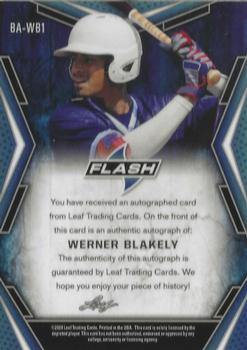 2020 Leaf Flash #BA-WB1 Werner Blakely Back