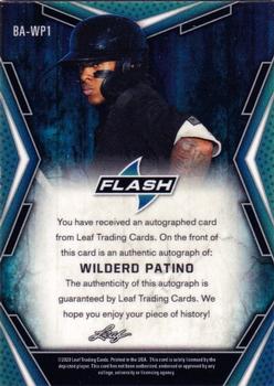 2020 Leaf Flash #BA-WP1 Wilderd Patino Back