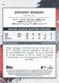 2021 Topps Inception #14 Anthony Rendon Back