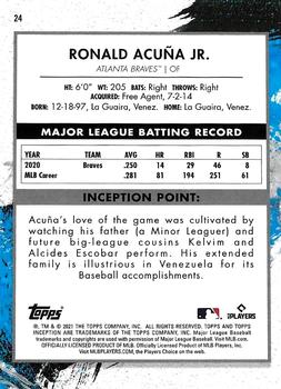 2021 Topps Inception #24 Ronald Acuña Jr. Back