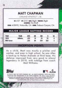 2021 Topps Inception #73 Matt Chapman Back