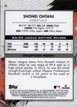 2021 Topps Inception #78 Shohei Ohtani Back