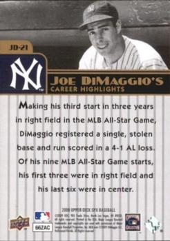 2009 SPx - Joe DiMaggio Career Highlights #JD-21 Joe DiMaggio Back