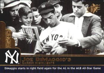 2009 SPx - Joe DiMaggio Career Highlights #JD-21 Joe DiMaggio Front