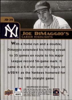 2009 SPx - Joe DiMaggio Career Highlights #JD-39 Joe DiMaggio Back