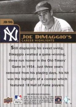 2009 SPx - Joe DiMaggio Career Highlights #JD-96 Joe DiMaggio Back