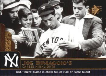 2009 SPx - Joe DiMaggio Career Highlights #JD-96 Joe DiMaggio Front