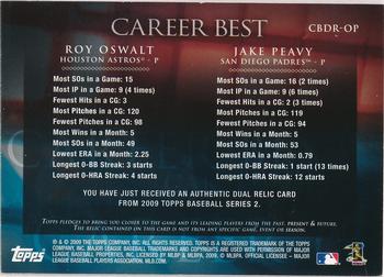 2009 Topps - Career Best Relics Dual #CBDR-OP Roy Oswalt Jsy / Jake Peavy Back