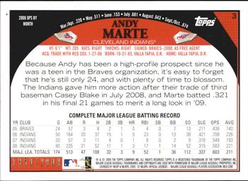 2009 Topps - Gold #3 Andy Marte Back