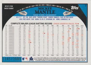 2009 Topps - Gold #7 Mickey Mantle Back