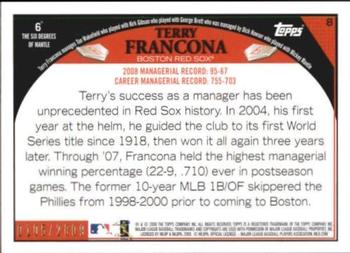 2009 Topps - Gold #8 Terry Francona Back
