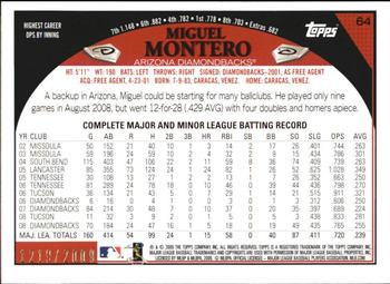 2009 Topps - Gold #64 Miguel Montero Back