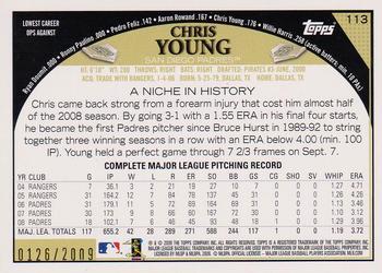 2009 Topps - Gold #113 Chris Young Back