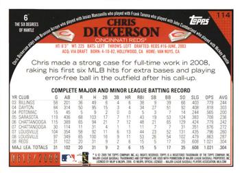 2009 Topps - Gold #114 Chris Dickerson Back