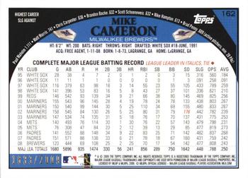 2009 Topps - Gold #162 Mike Cameron Back
