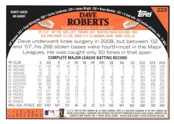 2009 Topps - Gold #223 Dave Roberts Back