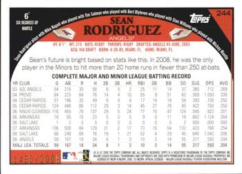 2009 Topps - Gold #244 Sean Rodriguez Back