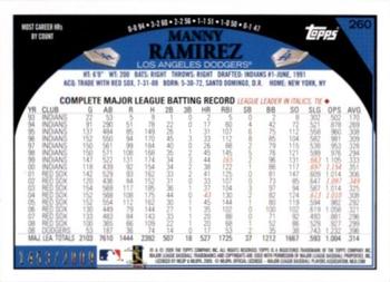 2009 Topps - Gold #260 Manny Ramirez Back