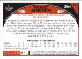 2009 Topps - Gold #267 Michael Bowden Back