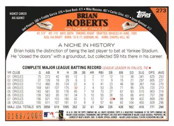 2009 Topps - Gold #273 Brian Roberts Back