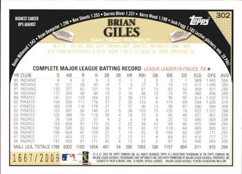 2009 Topps - Gold #302 Brian Giles Back