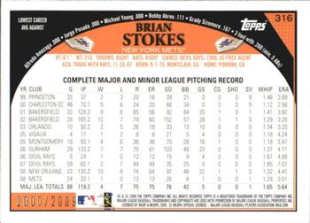 2009 Topps - Gold #316 Brian Stokes Back