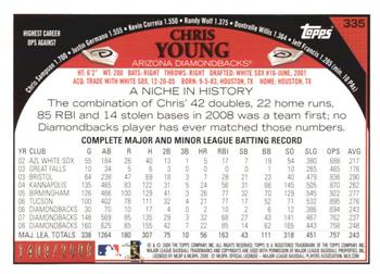 2009 Topps - Gold #335 Chris Young Back