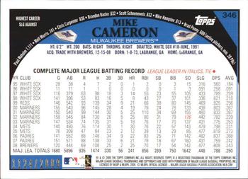 2009 Topps - Gold #346 Mike Cameron Back