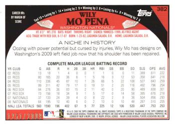 2009 Topps - Gold #382 Wily Mo Pena Back