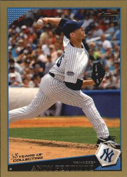 2009 Topps - Gold #418 Andy Pettitte Front
