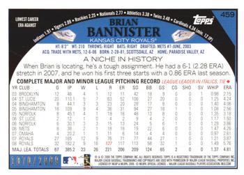 2009 Topps - Gold #459 Brian Bannister Back