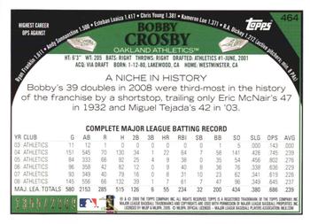 2009 Topps - Gold #464 Bobby Crosby Back