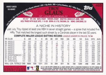 2009 Topps - Gold #465 Troy Glaus Back