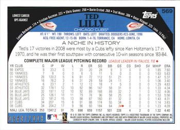 2009 Topps - Gold #569 Ted Lilly Back