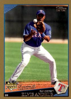 2009 Topps - Gold #591 Elvis Andrus Front