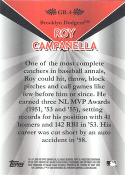 2009 Topps - Legends Chrome Gold Refractor #GR-4 Roy Campanella Back