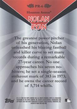 2009 Topps - Legends Chrome Platinum Refractor #PR-6 Nolan Ryan Back