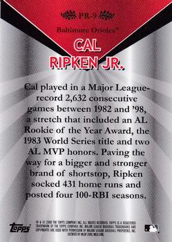 2009 Topps - Legends Chrome Platinum Refractor #PR-9 Cal Ripken Jr. Back