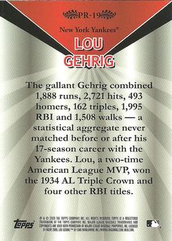 2009 Topps - Legends Chrome Platinum Refractor #PR-19 Lou Gehrig Back