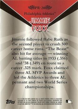 2009 Topps - Legends Chrome Platinum Refractor #PR-20 Jimmie Foxx Back