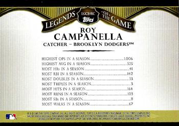 2009 Topps - Legends of the Game Career Best #LGCB-RC Roy Campanella Back