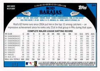 2009 Topps - Platinum #84 Rod Barajas Back
