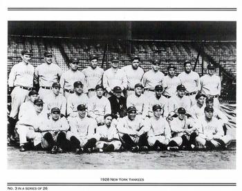 2003 NY Daily News/Kodak Yankees WS Champions #3 1928 New York Yankees Back